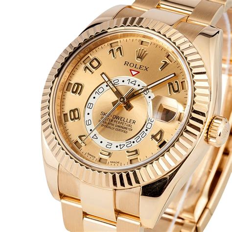 rolex sky dweller 18k yellow gold men's automatic watch|Rolex Sky-Dweller price range.